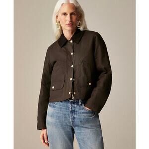 J. Crew Short Barn Jacket in English ripstop cotton  NWOT size Medium